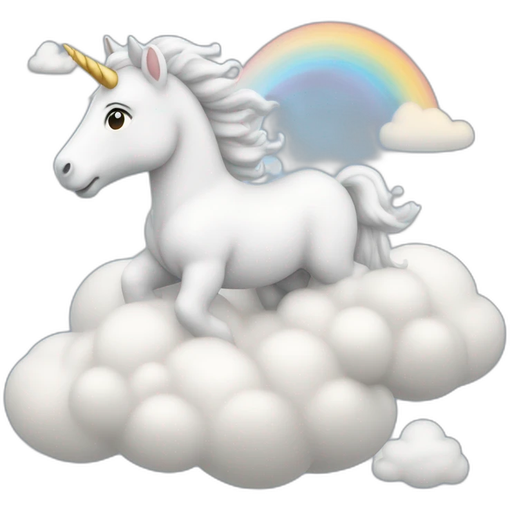 Une licorne dans les nuages emoji