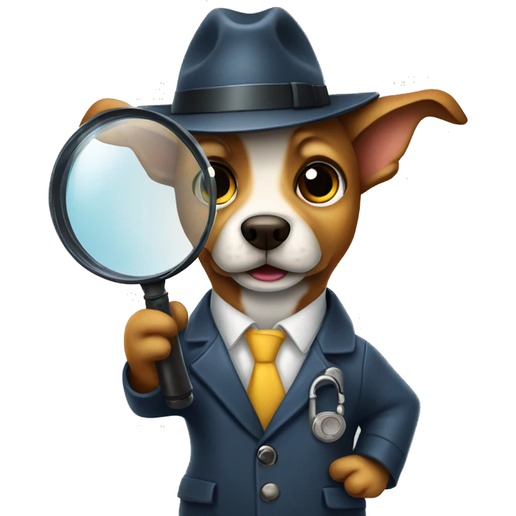 dog detective with magnifying glass emoji