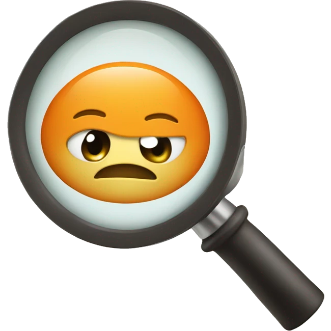mandarin with bottom part a magnifying glass emoji
