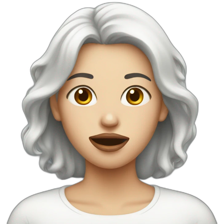 Woman with milk on her mouth emoji