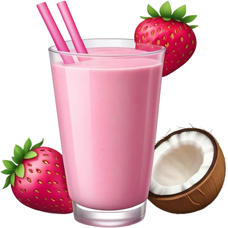 Coconut strawberry smoothie  emoji