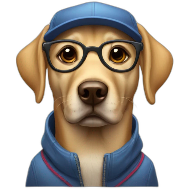 nerd labrador emoji