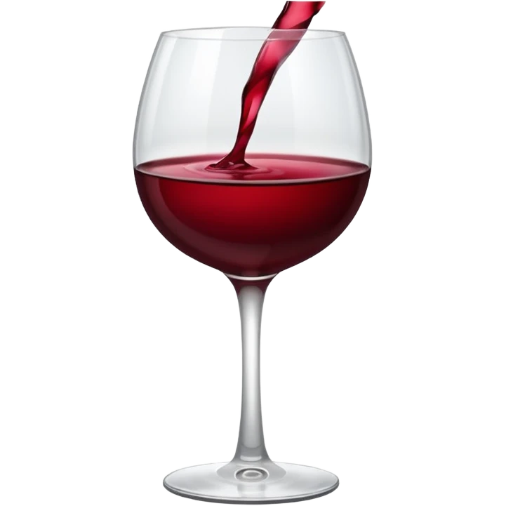 Half full glass of red wine emoji