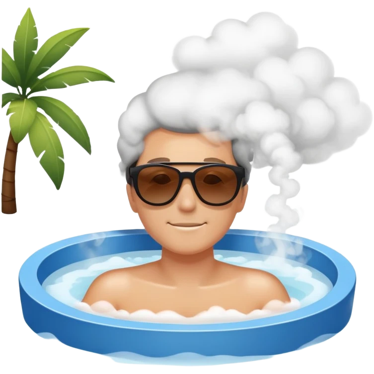 Person relaxing in jacuzzi with steam emoji