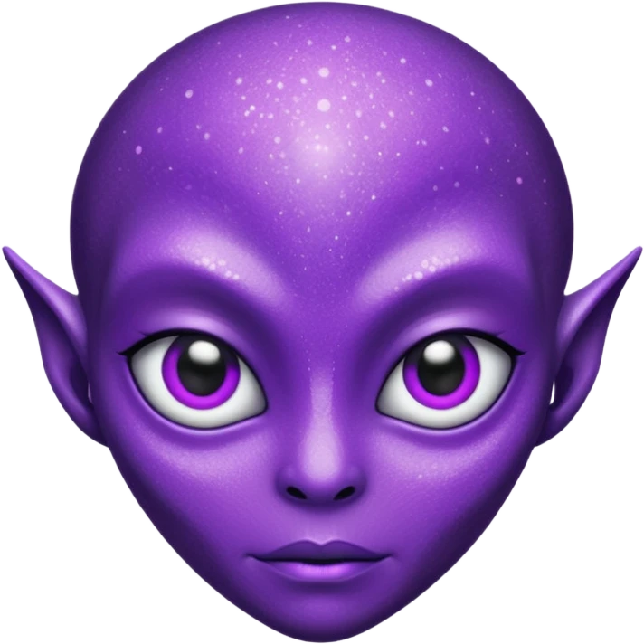glitter purple alien emoji