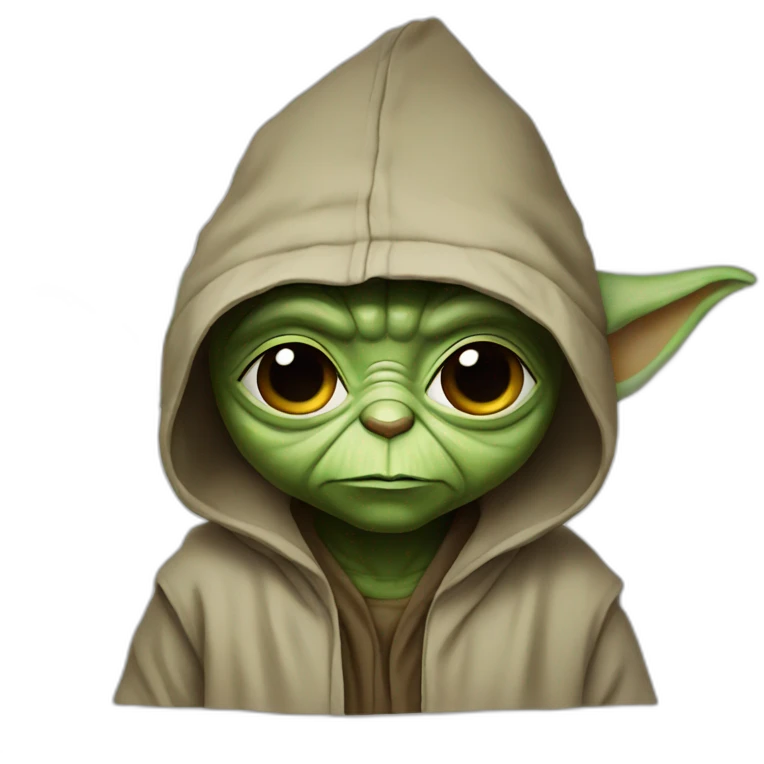 Yoda wearing a hoodie emoji