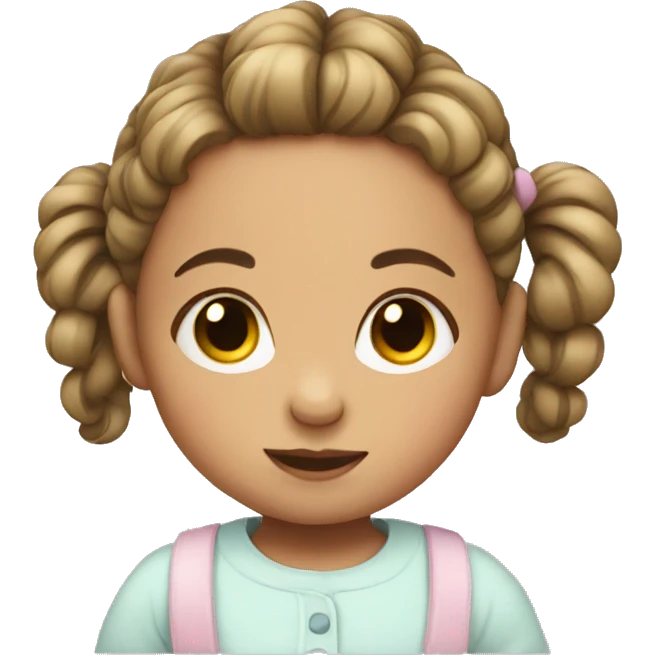 Toddler with pigtails  emoji