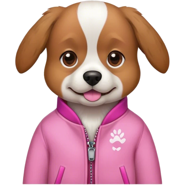 dog wearing a pink jacket emoji