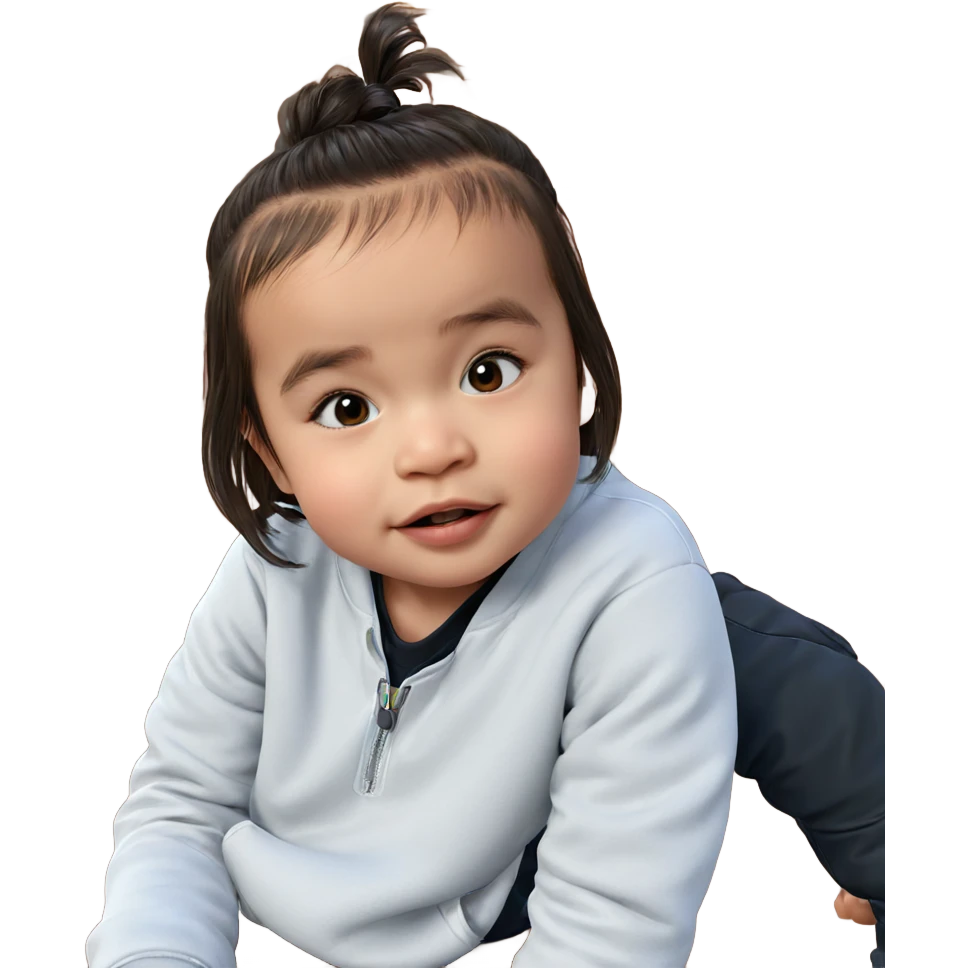 child gazing at the viewer emoji