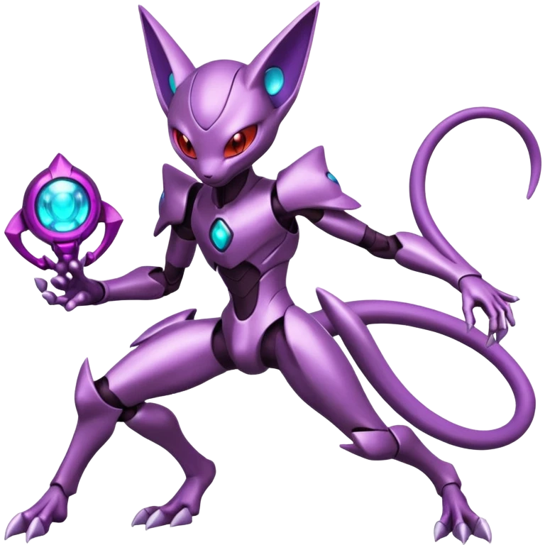 Futuristic armored cyber-Mewtwo-Sableye-Genesect-Deoxys-Espeon-alien-hybrid-fusion emoji