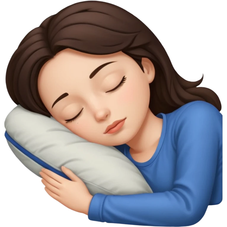 Brunette girl sleeping emoji