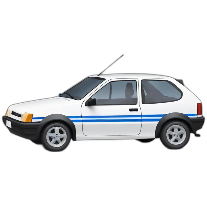 Ford fiesta 1990 White with blue stripe  emoji
