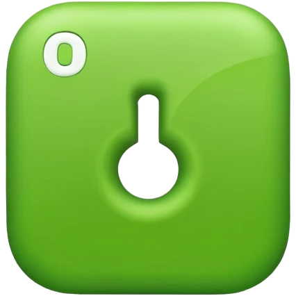 digit one in green color emoji
