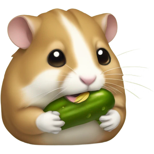 brown hamster eating a pickle emoji