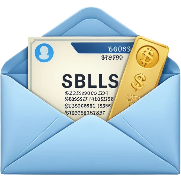 Salary enclosed in an envelope emoji