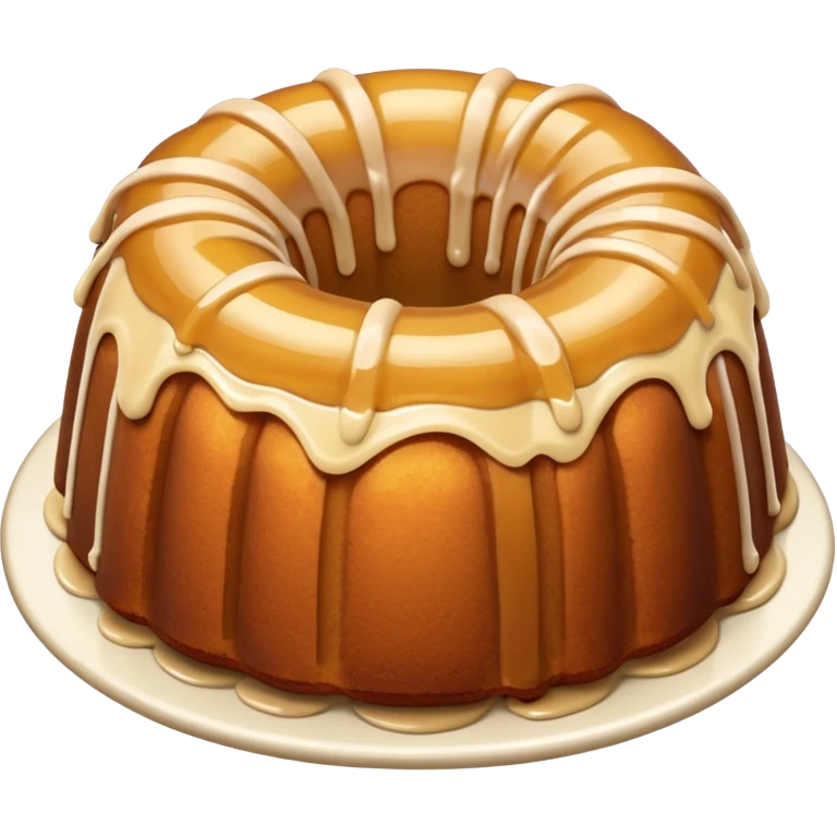 Bundt cake with apple filling and tan sauce on top of the cake emoji