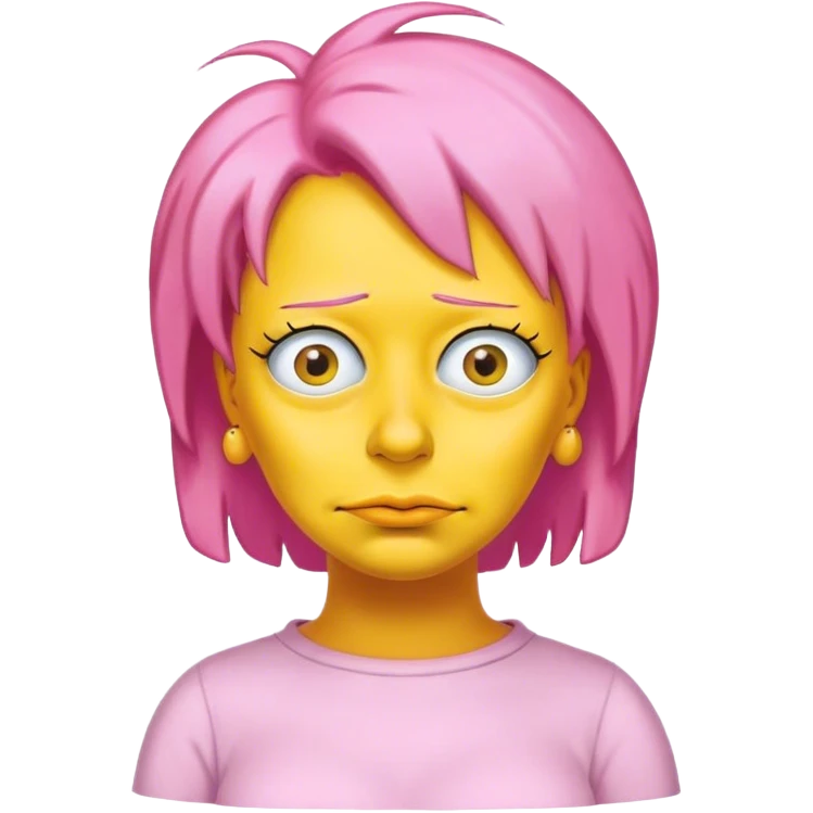 pink hair yellow face woman Simpson emoji