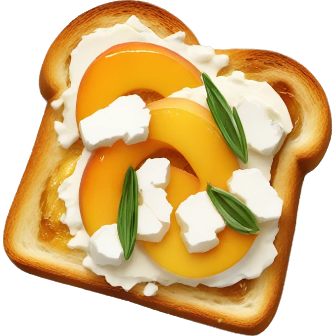 Thyme, Honey, Peach, and Goat Cheese Toast emoji