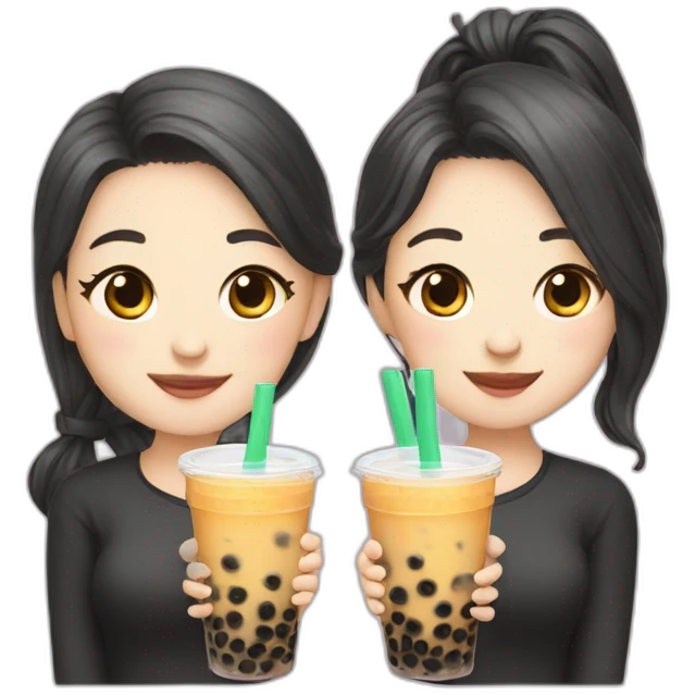 Two bubble tea persons emoji