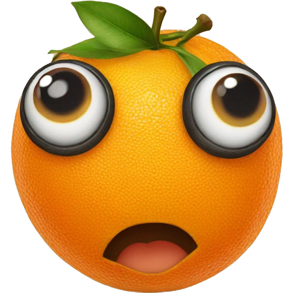Orange fruit with eyes emoji