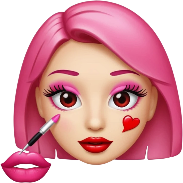 emoji with lashes, lips and nails emoji