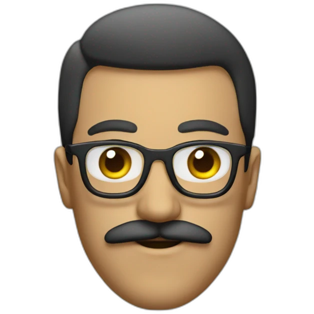 a guy with a curve moustache and glasses emoji