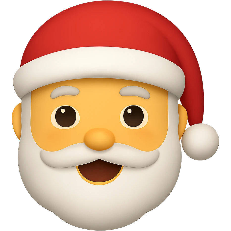 Christmas santa claus emoji, remove background emoji
