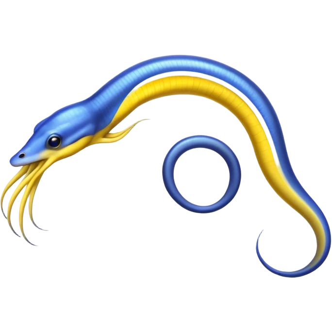 Ribbon eel, blue and yellow emoji