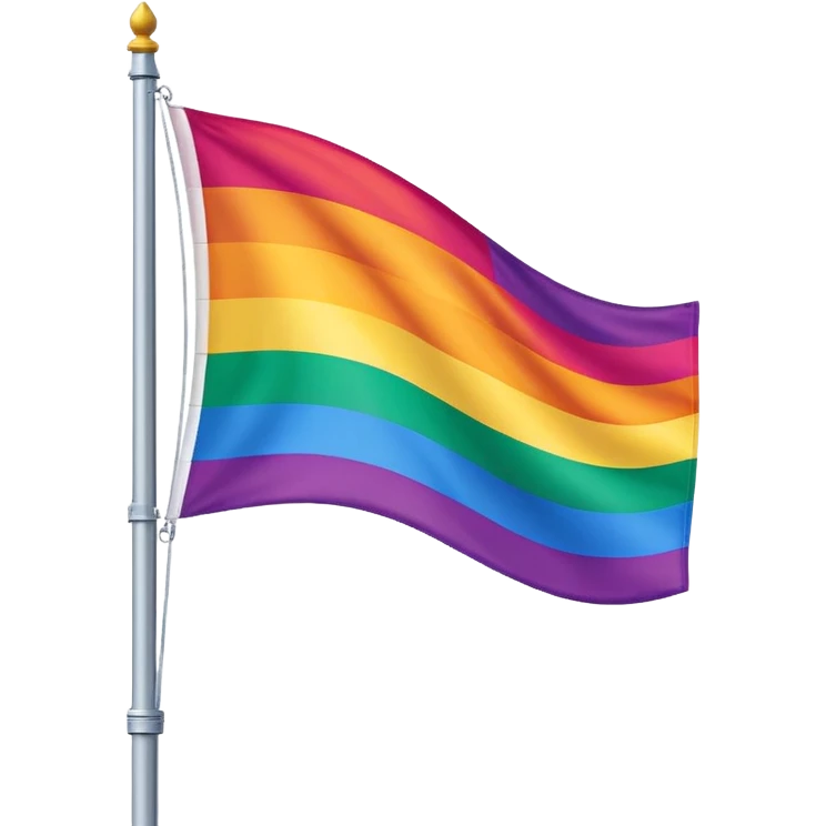 The gay flag on a flag pole emoji