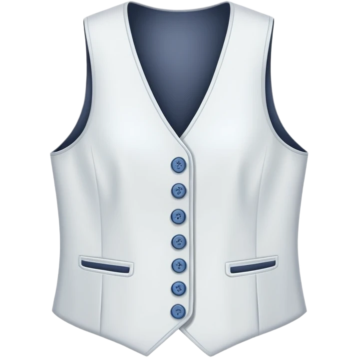 just a white women's vest garment with 3 buttons, no background, no model, only the clothing item emoji