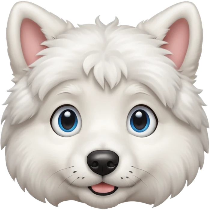 big blue eyed white dog emoji