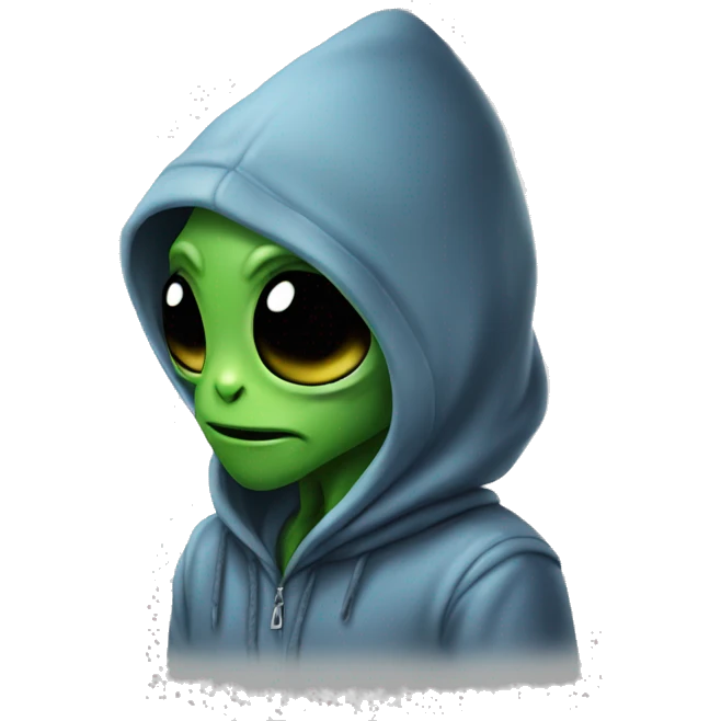 Alien wearing hoodie emoji