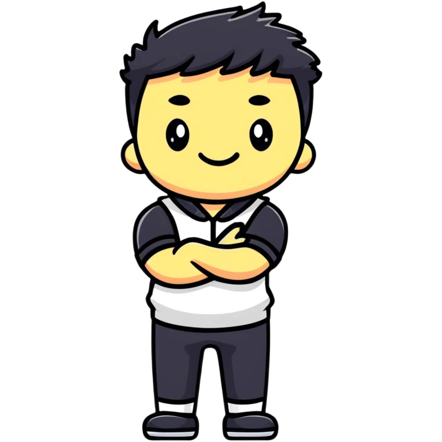 cute character crossing arms making X gesture emoji