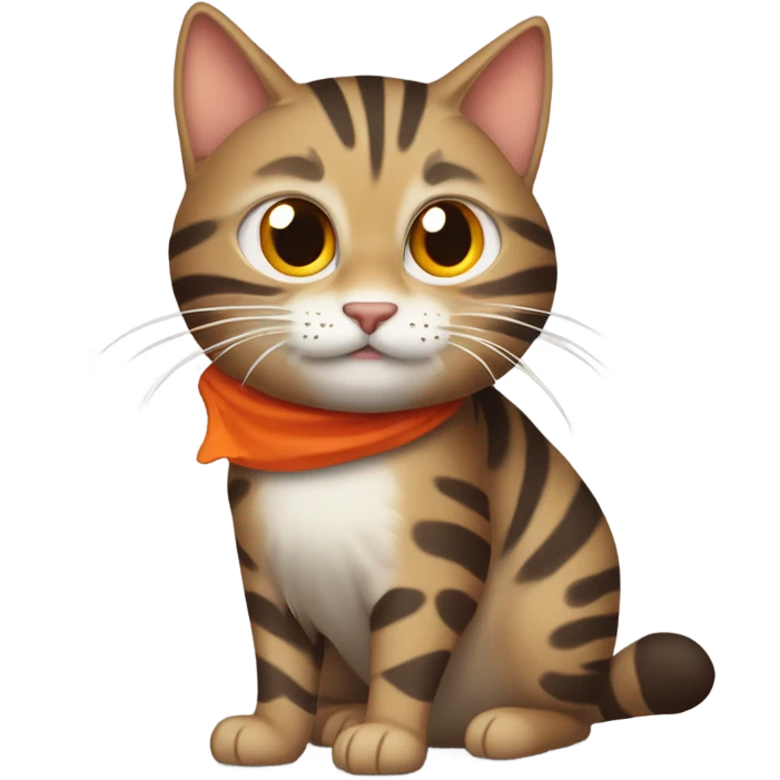 Stinky tabby cat eating red bird  emoji