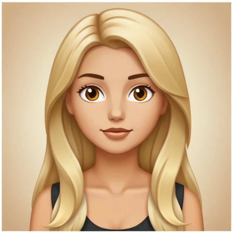 Hot white girl with long brown and blonde hair  emoji