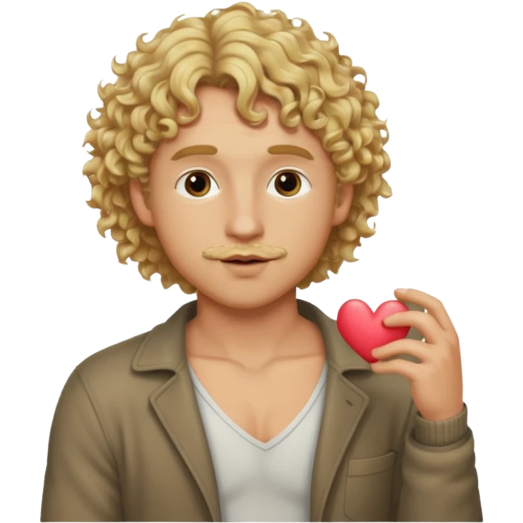 Blonde curly guy kissing boobs emoji