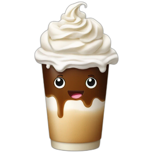 Smiling Cold coffee whipped cream emoji