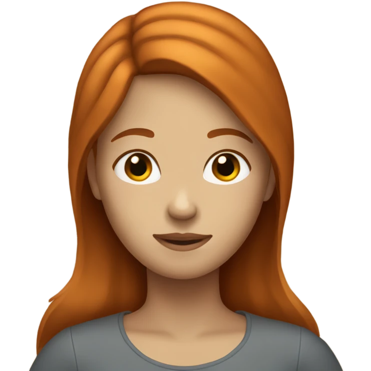 a girl that has ginger to brown hair emoji