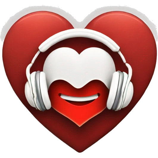 A heart wearing headphones emoji