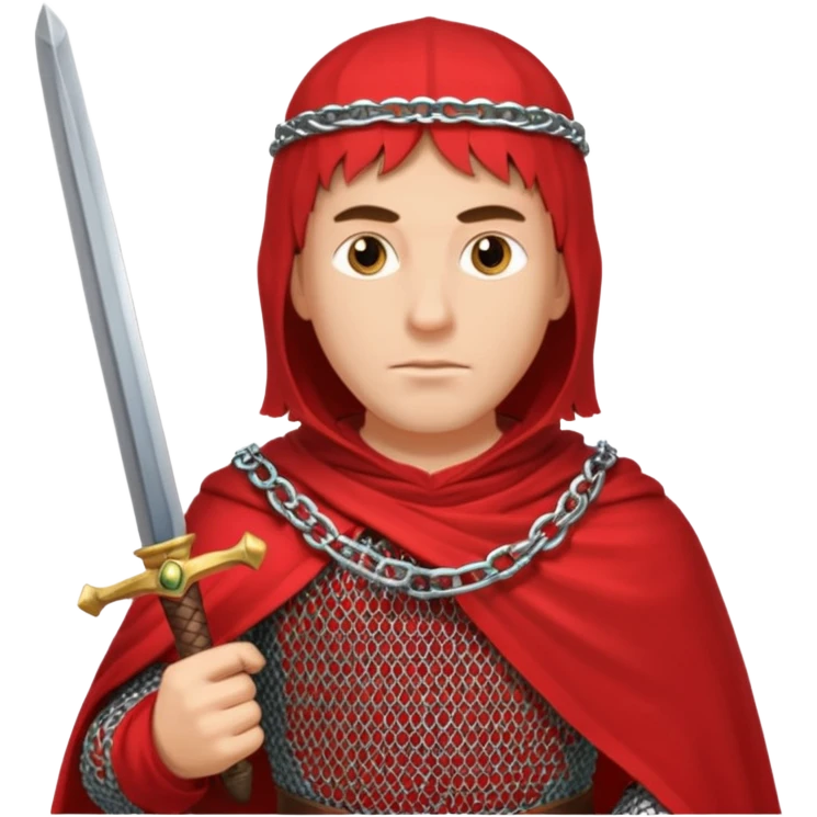 Russian prince Alexander Nevsky in chain mail and with red mantle emoji