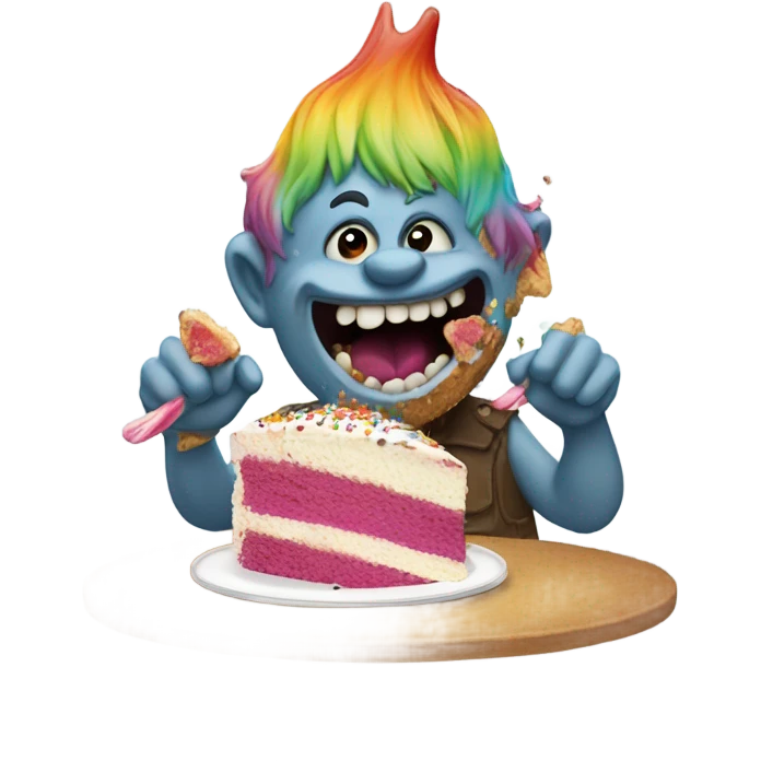 troll eating cake emoji