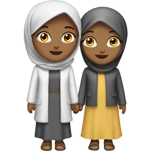 Two girls are Muslim friends emoji