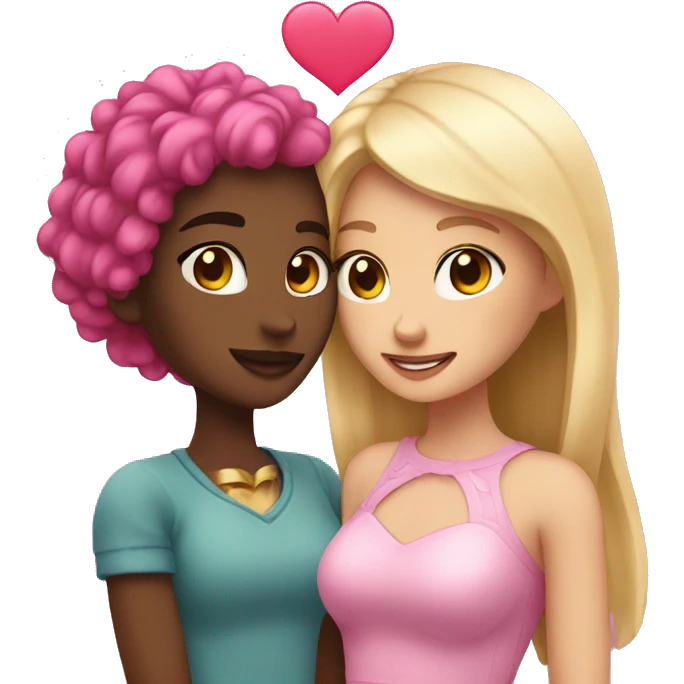 Besties with pinky heart emoji