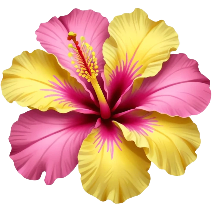 yellow and pink hibiscus flower emoji