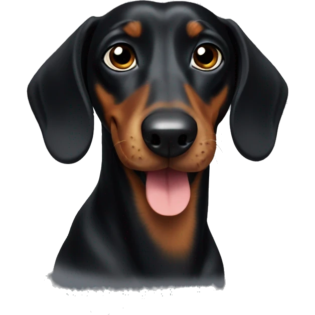 Black dachshund emoji