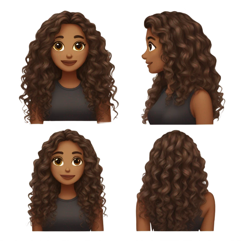 insta blogger medium skin tone long wet curls and pretty aest  emoji