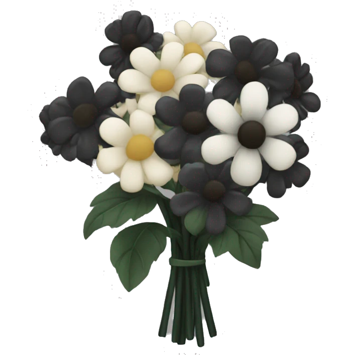 black bouquet of flowers  emoji