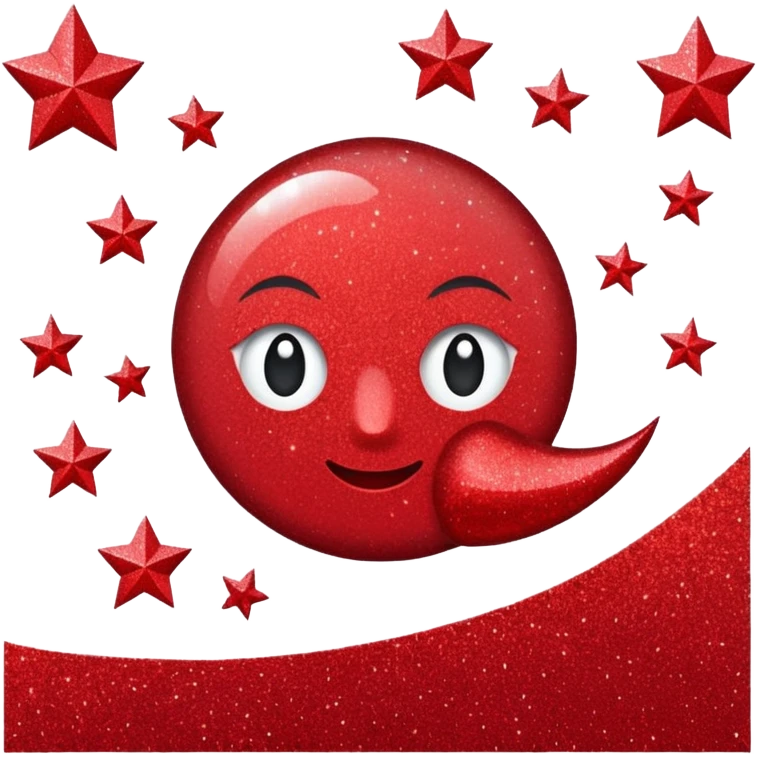 red glitter paper emoji