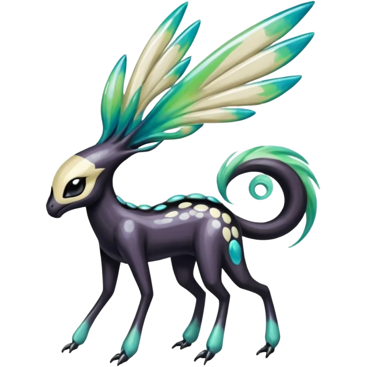 Colorful Shiny Edgy Cool Badass Painted Splashed Exotic Meloetta-Palkia-Venom-Fakémon-creature-hybrid emoji
