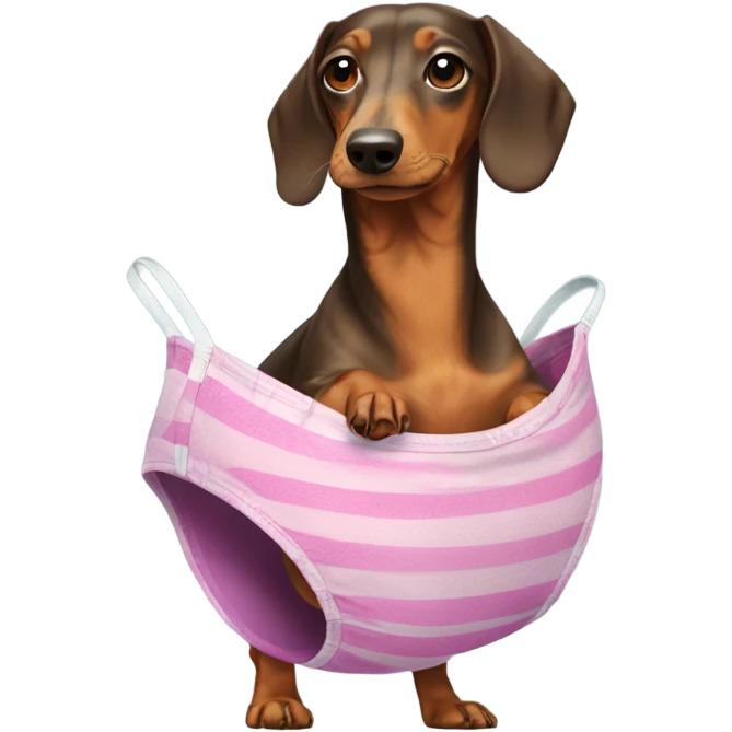 Dachshund wearing bathing suit emoji
